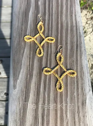 Diamond Cross Rope Earrings