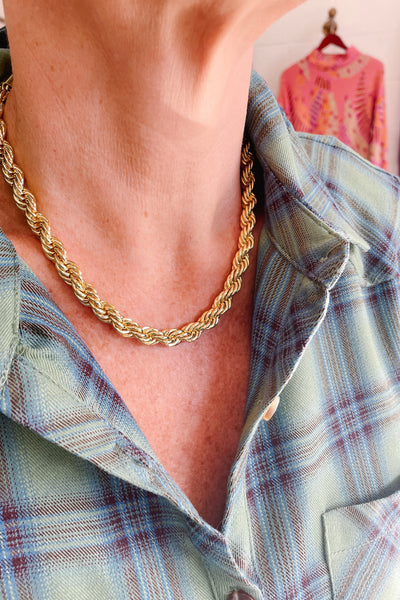 Rope Chunky Necklace, Gold
