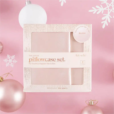 Holiday Satin Pillowcase 2pc Set, Blush