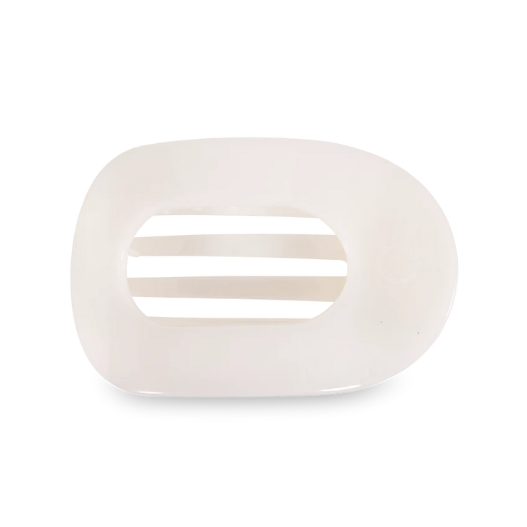 Large Flat Round Clip, Coconut White