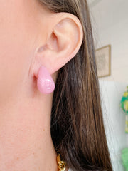 Tear Drop Earrings, Light Pink