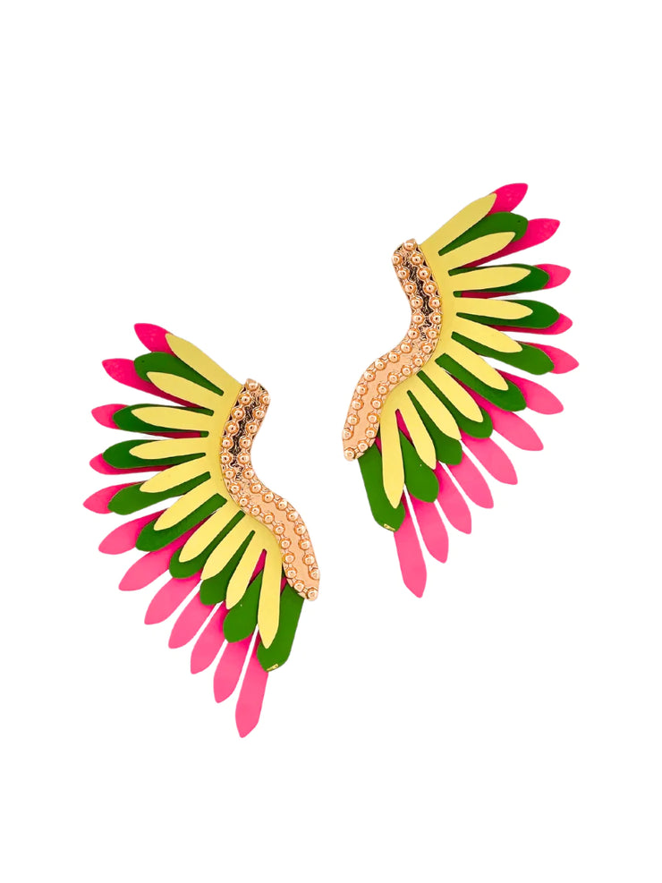 Emersyn Earrings, Green/Pink