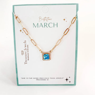 Birthstone Necklace, March