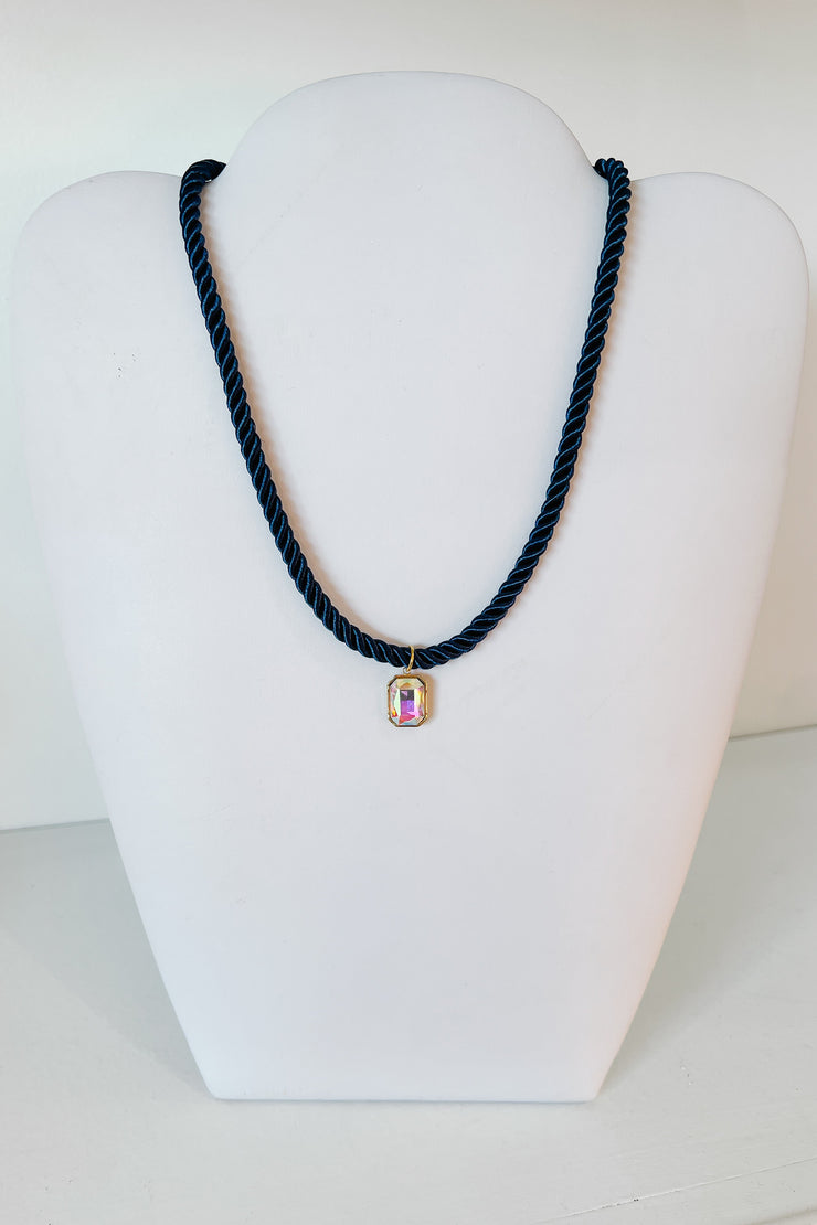 Tailyn Rope Necklace, Navy