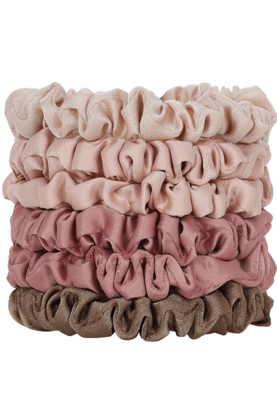 Ultra Petite Satin Scrunchies 6pc - Terracotta