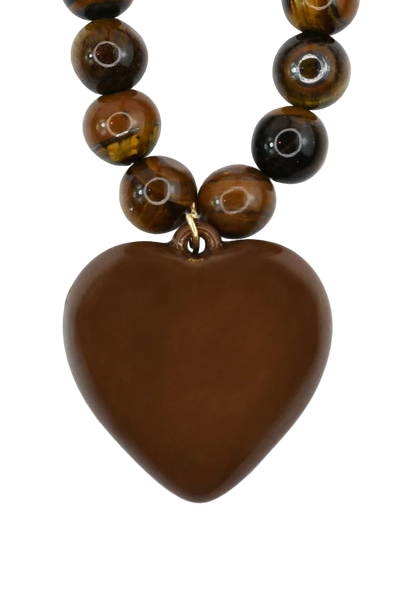 Janel Tiger Eye Necklace, Brown