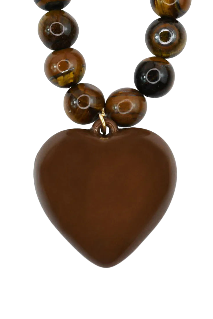 Janel Tiger Eye Necklace, Brown