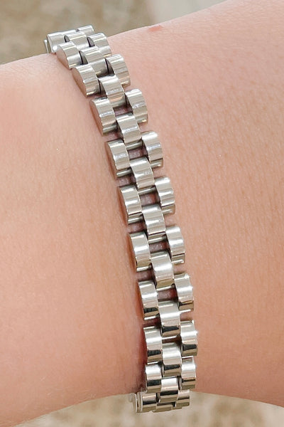 Slim Watch Bracelet, Silver