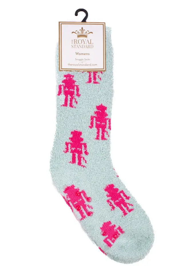 Nutcracker Snuggle Socks, Aqua