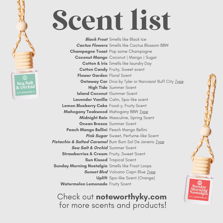 Car Diffusers, Champagne Toast
