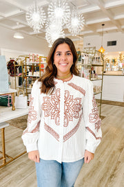 Heirloom Stitch Top, Ivory