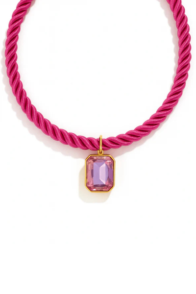 Tailyn Rope Necklace, Hot Pink