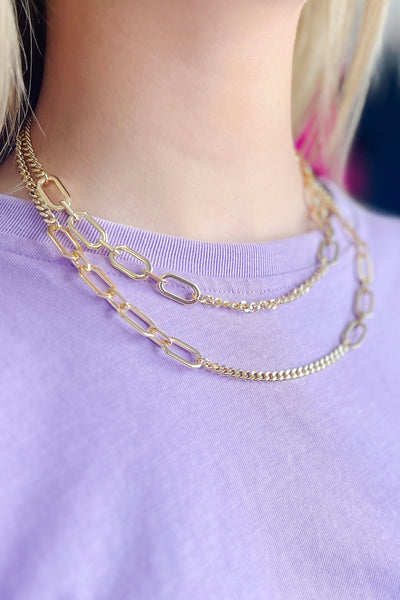 Curb Chain Necklace, Gold
