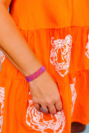 Beaded Tigers Bracelet, Orange