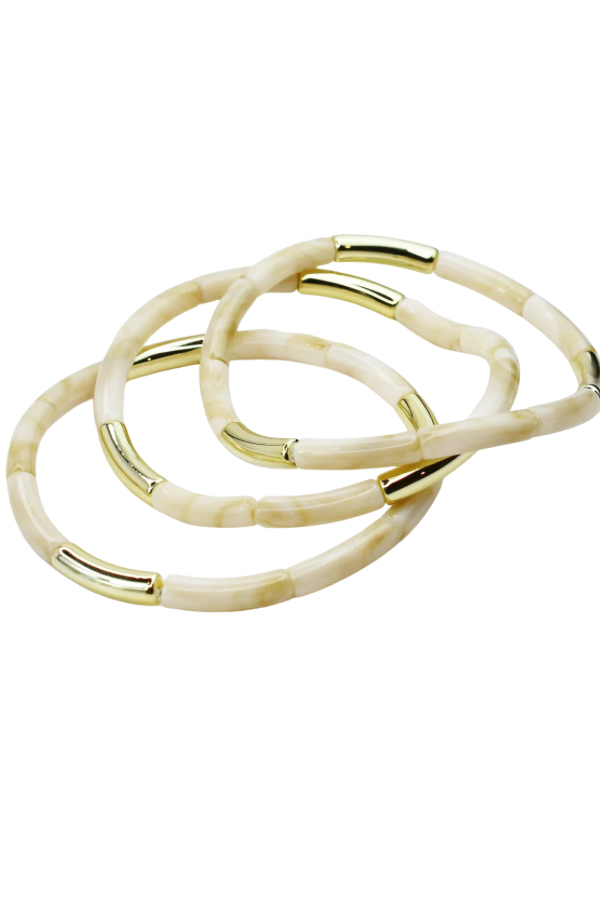 Glam Stretch Bracelet Set, White