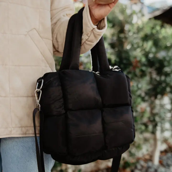 Puffer Tote, Black