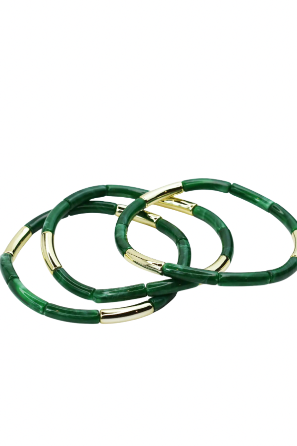 Glam Stretch Bracelet Set, Green