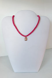 Tailyn Rope Necklace, Hot Pink
