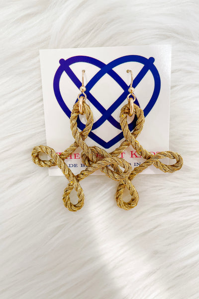 Diamond Cross Rope Earrings