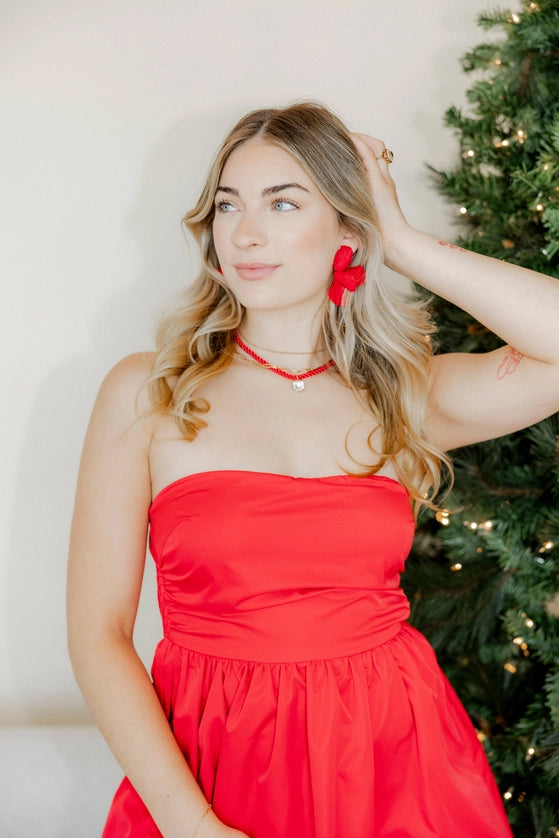 Tailyn Rope Necklace, Red