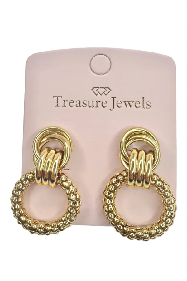 Golden Radiance Hoop Stud