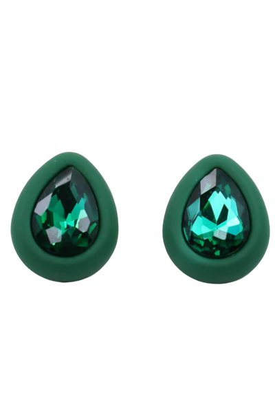 Emma Stud Earrings, Green