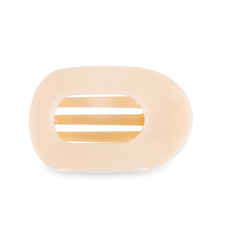 Large Flat Round Clip, Almond Beige