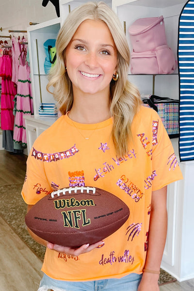 Clemson Sequin Boxy Tee