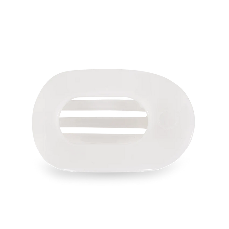 Small Flat Round Clip, Coconut White