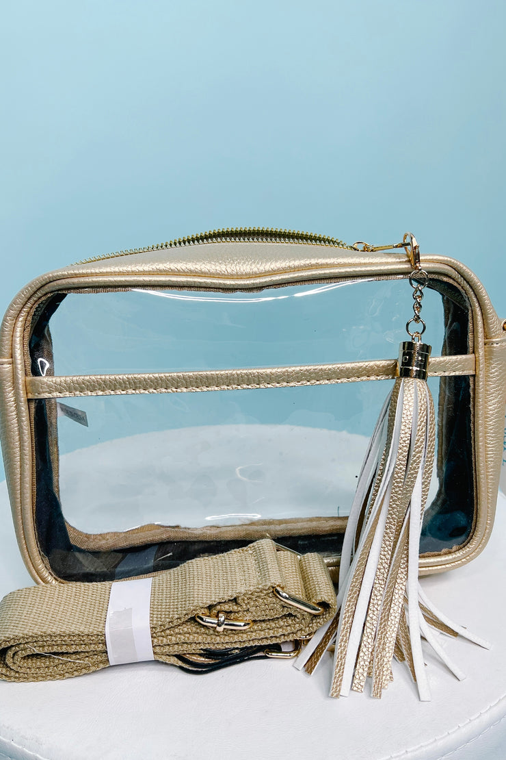Clear Stadium Bag, Gold
