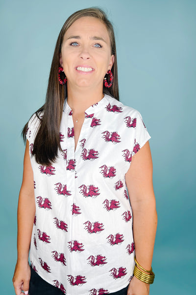 South Carolina Poplin V-Neck