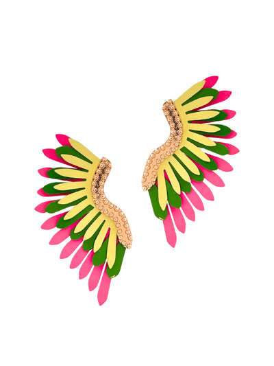 Emersyn Earrings, Green/Pink