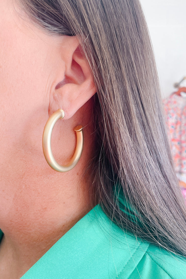 Simple Hoops, Matte Gold