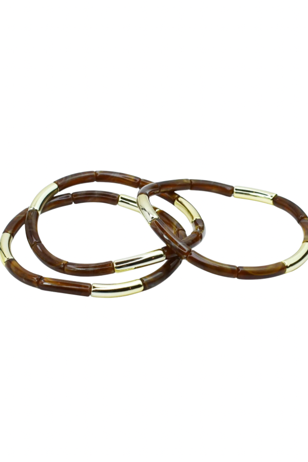 Glam Stretch Bracelet Set, Brown