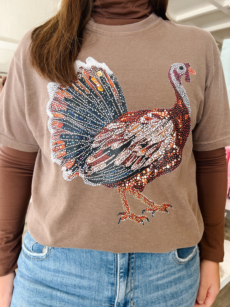 Faux Rhinestone Turkey Tee