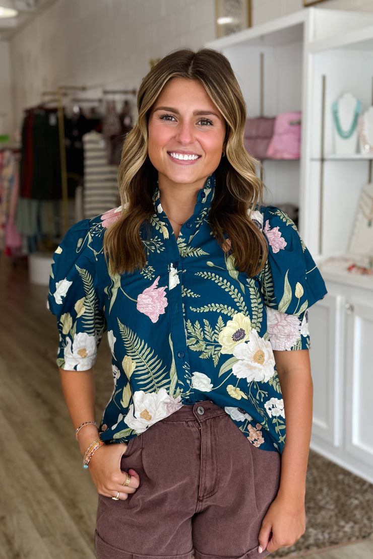 The Pleated Bloom, Teal