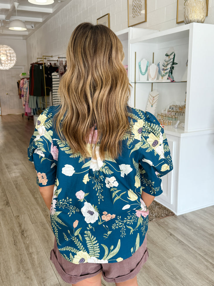 The Pleated Bloom, Teal