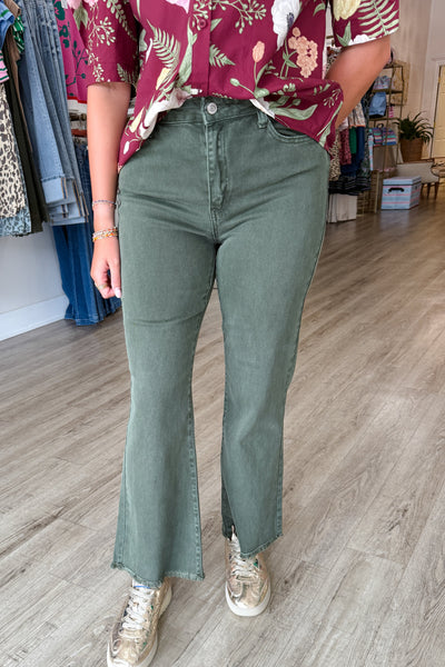 Acid Charm Cropped, Olive