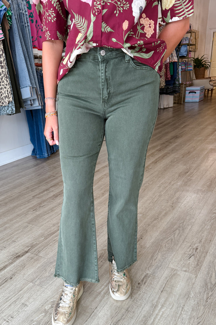 Acid Charm Cropped, Olive