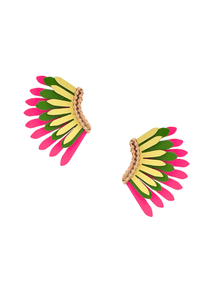 Ryker Earrings, Green/Pink