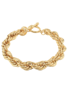 Twisted Antique Chain Bracelet, Gold