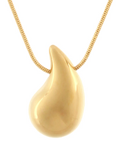 Puffy Teardrop Necklace, Gold