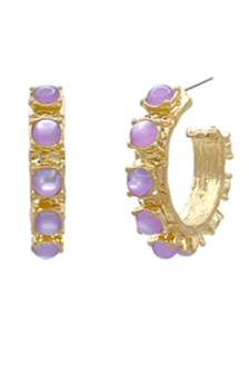 Antique Stone Hoops, Purple