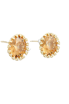 Glass Bead Studs, Champagne