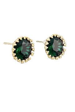 Glass Bead Studs, Green