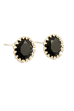 Glass Bead Studs, Black