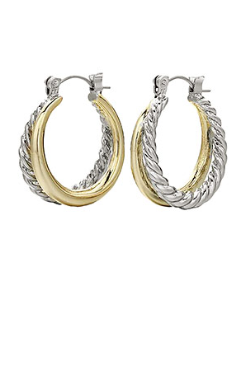 Two-Toned Twisted Hoops