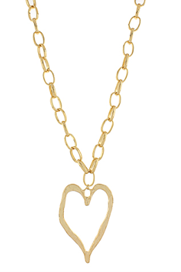 Big Outline Heart Necklace