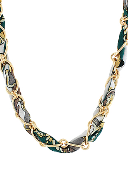 Fabric Chain Necklace, Green