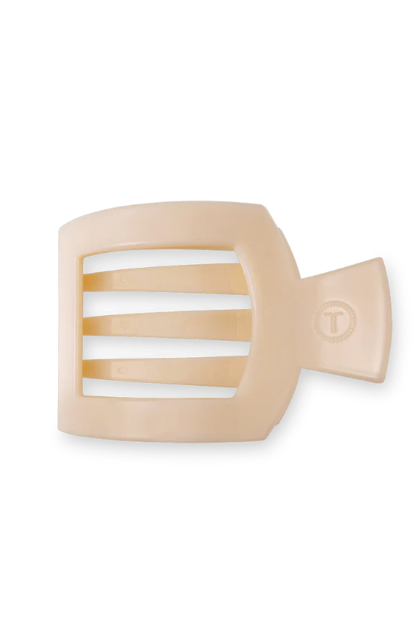 Medium Flat Square Clip, Almond Beige